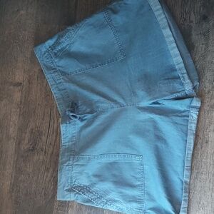 Blue 100% cotton denim drawstring shorts